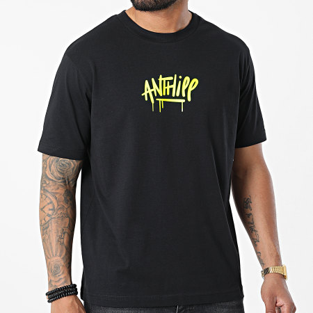 Anthill - Maglietta con scritte in nero giallo fluo