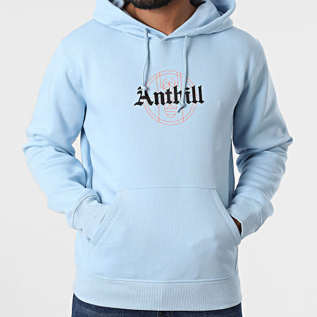 Anthill - Sudadera gótica con capucha azul claro