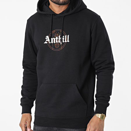 Anthill - Felpa gotica con cappuccio nera