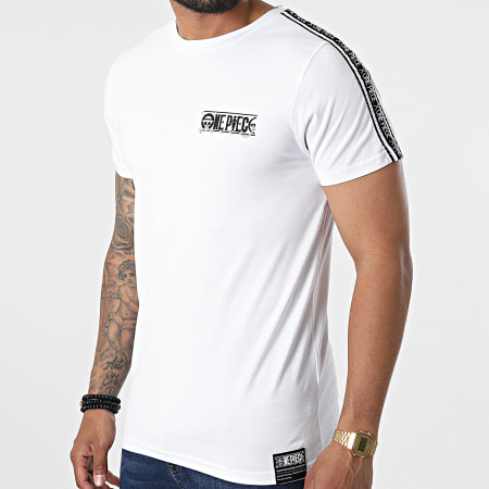 One Piece - Tee Shirt A Bandes Wanted Zoro Back Blanc
