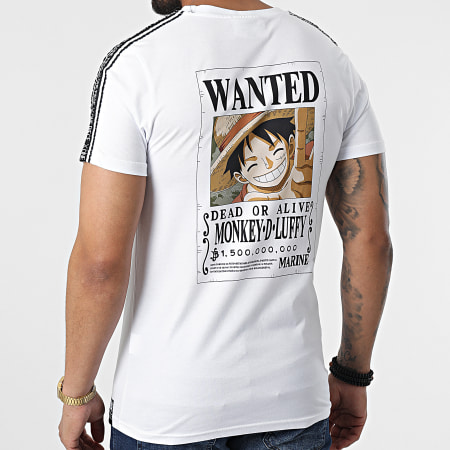 One Piece - Tee Shirt A Bandes Wanted Luffy Back Blanc