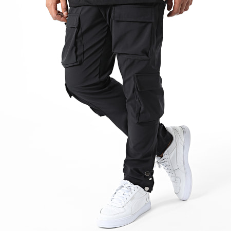 Ikao - LL603 Set di maglietta e pantaloni da jogging con tasca nera