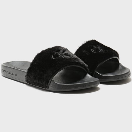 Claquettes Femme Slide Fur 0719 Black