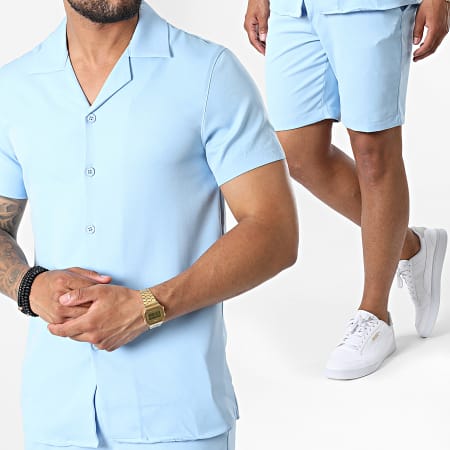 Uniplay - Apach Set camicia a maniche corte e pantaloncini da jogging blu cielo