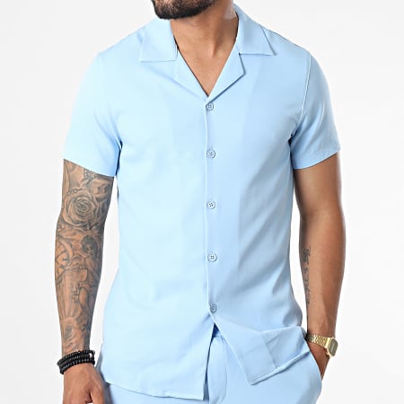 Uniplay - Apach Set camicia a maniche corte e pantaloncini da jogging blu cielo
