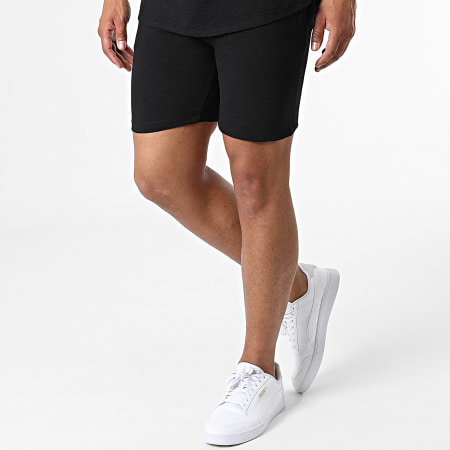 Uniplay - Set camicia a maniche corte e pantaloncini da jogging UY857 Nero
