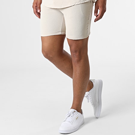 Uniplay - Set camicia a maniche corte e pantaloncini da jogging UY857 Beige