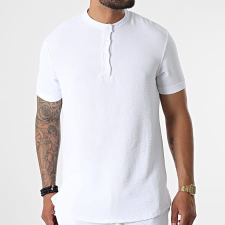 Uniplay - Set camicia a maniche corte e pantaloncini da jogging UY857 Bianco