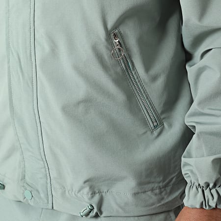 Classic Series - Conjunto de chaqueta con cremallera y pantalón de chándal KL-2073 Verde