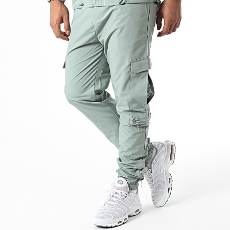 Classic Series - KL-2073 Set giacca e pantaloni da jogging con zip verde