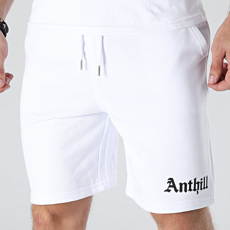 Anthill - Pantaloncini da jogging gotici bianco nero