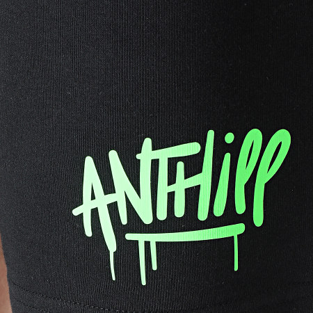 Anthill - Script Jogging Shorts Negro Verde Fluo