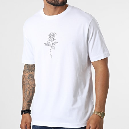 Luxury Lovers - Tee Shirt Oversize Large White Eclipse Barbed Outline Blanc