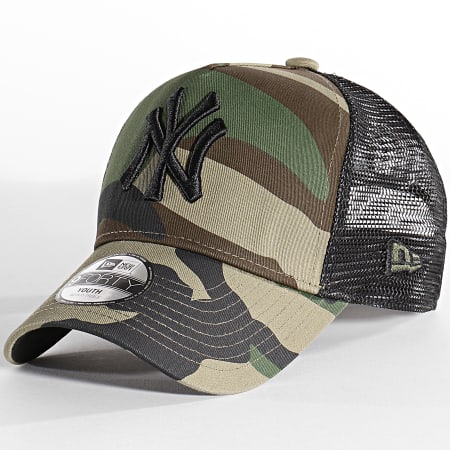 New Era - Cappello trucker per bambini 9Forty A-Frame New York Yankees Camouflage Verde Khaki