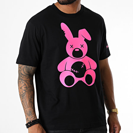 Sale Môme Paris - Camiseta oversize Negro Conejo Rosa Fluo