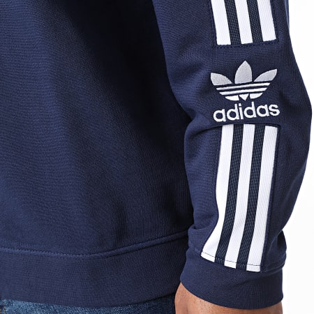 Adidas Originals - Sweat Crewneck A Bandes Lock Up HK9824 Bleu Marine
