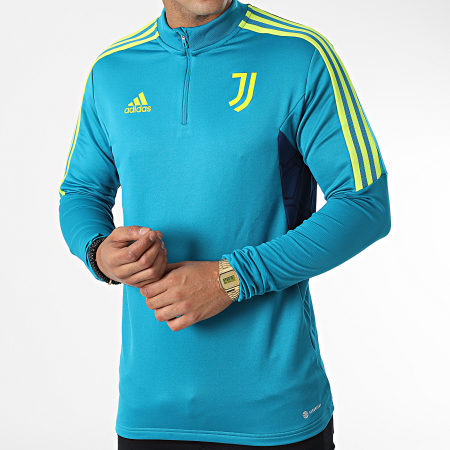 Adidas Sportswear - Juventus HA2640 Maglietta a maniche lunghe turchese con strisce