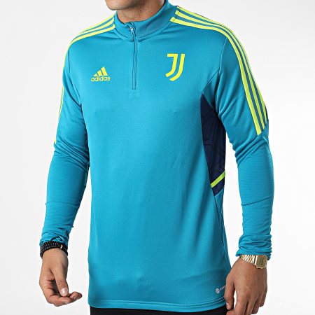 Adidas Sportswear - Juventus HA2640 Maglietta a maniche lunghe turchese con strisce
