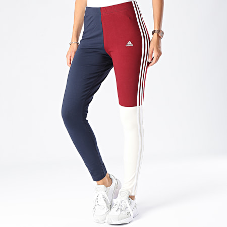 Adidas Sportswear - Legging Femme HJ9466 Bordeaux Bleu Marine Beige