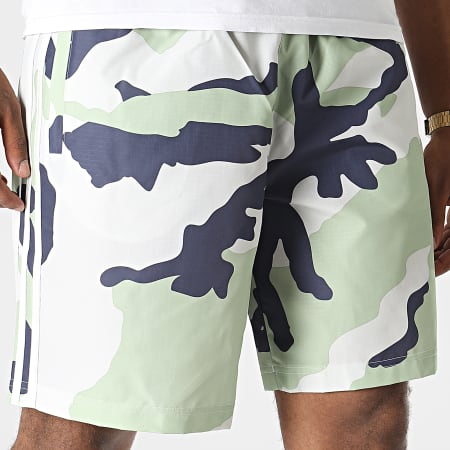 Adidas Originals - Grafica HF4873 Pantaloncini da jogging a righe mimetiche beige verde chiaro