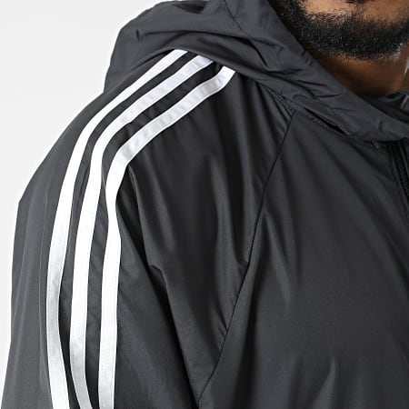 Adidas Sportswear - Giacca a vento con cappuccio BSC 3 Stripes H65776 Grigio antracite