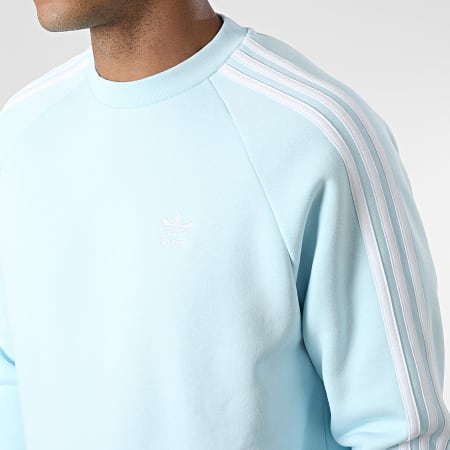 Adidas Originals - HK7292 Felpa girocollo a 3 strisce Azzurro