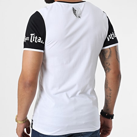 Attaque des Titans - Tee Shirt Eren Blanc Noir