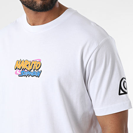 Naruto - Maglietta oversize con logo grande colorato bianco nero