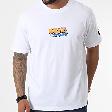 Naruto - Tee Shirt Oversize Large Colored Logo Blanc Noir