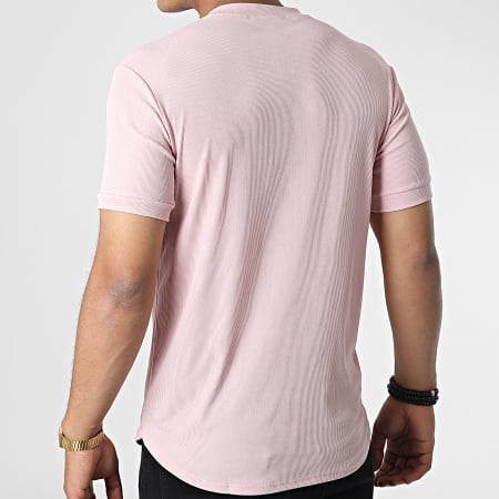 Frilivin - Maglietta oversize rosa con collo a zip