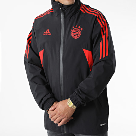 Adidas Sportswear - Veste Zippée A Bandes FC Bayern Rain HI3465 Noir