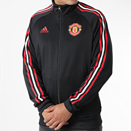 Adidas Sportswear - Veste Zippée A Bandes Manchester United FC DNA HE6671 Noir