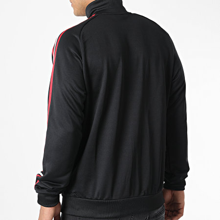 Adidas Sportswear - Giacca con zip a righe nere Manchester United FC DNA HE6671