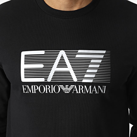EA7 Emporio Armani - Sweat Crewneck 6LPM60-PJ05Z Noir Argenté