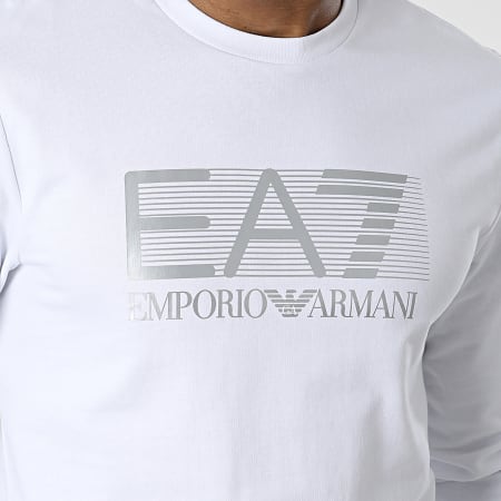 EA7 Emporio Armani - Sweat Crewneck 6LPM60-PJ05Z Blanc Argenté