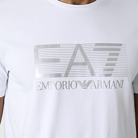 EA7 Emporio Armani - Tee Shirt 6LPT62-PJ03Z Blanc Argenté