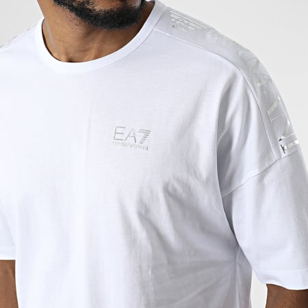 EA7 Emporio Armani - Tee Shirt 6LPT23-PJ7CZ Blanc Argenté