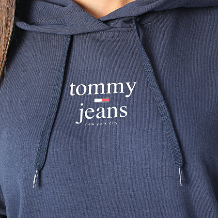 Tommy Jeans - Sweat Capuche Femme Essential Logo 3573 Bleu Marine
