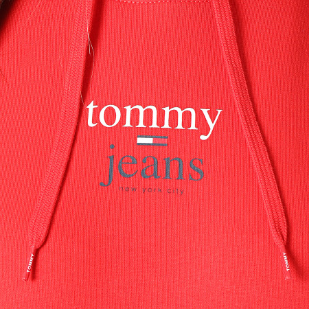 Tommy Jeans - Felpa con cappuccio donna Essential Logo 3573 Rosso