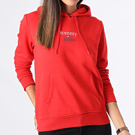 Tommy Jeans - Sweat Capuche Femme Essential Logo 3573 Rouge