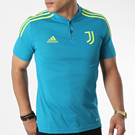 Adidas Performance - Juventus Polo de manga corta a rayas HA2625 Turquesa