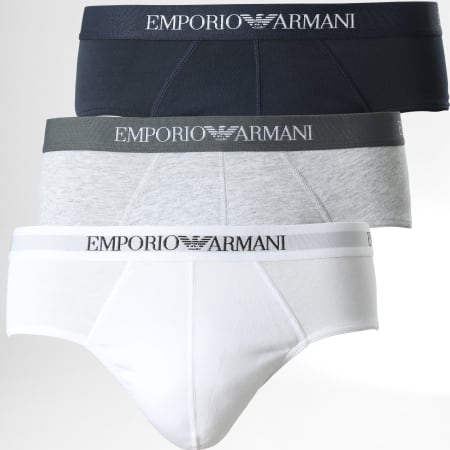 Emporio Armani - Set De 3 Boxers 110824 CC722 Navy White Grey Heather