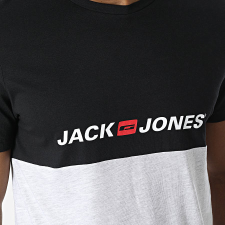 Jack And Jones - Maglietta Corp Block Grigio Heather Nero