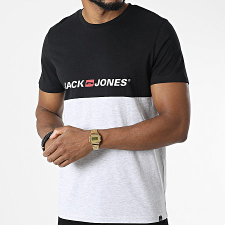 Jack And Jones - Tee Shirt Corp Block Gris Chiné Noir
