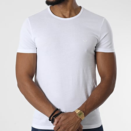 Emporio Armani - Lote de 2 camisetas 111647-CC722 Blanco