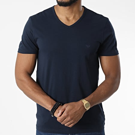 Emporio Armani - Lote de 2 camisetas con cuello en V 111648-CC722 Gris Marino