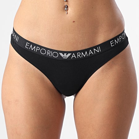 Emporio Armani - Lot De 2 Strings Femme 163337-CC318 Blanc Noir