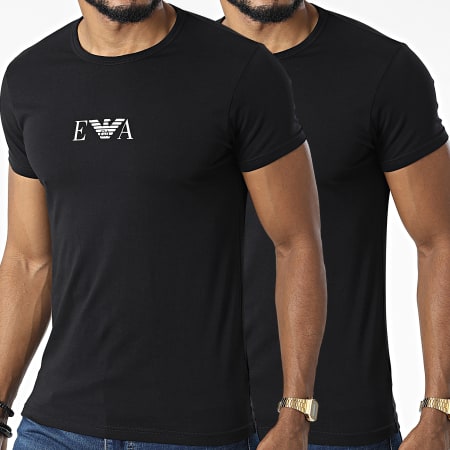 Emporio Armani - Lote de 2 camisetas 111267-CC715 Negro