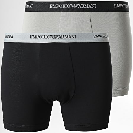 Emporio Armani - Set di 2 boxer 111268 CC717 nero grigio