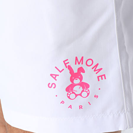 Sale Môme Paris - Short De Bain Little Lapin Blanc Rose Fluo